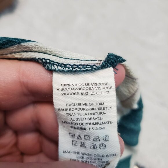 Free People Window to my‎ Heart Green Cream Plaid Floral Romantic Flowy Blouse S - Picture 6 of 7